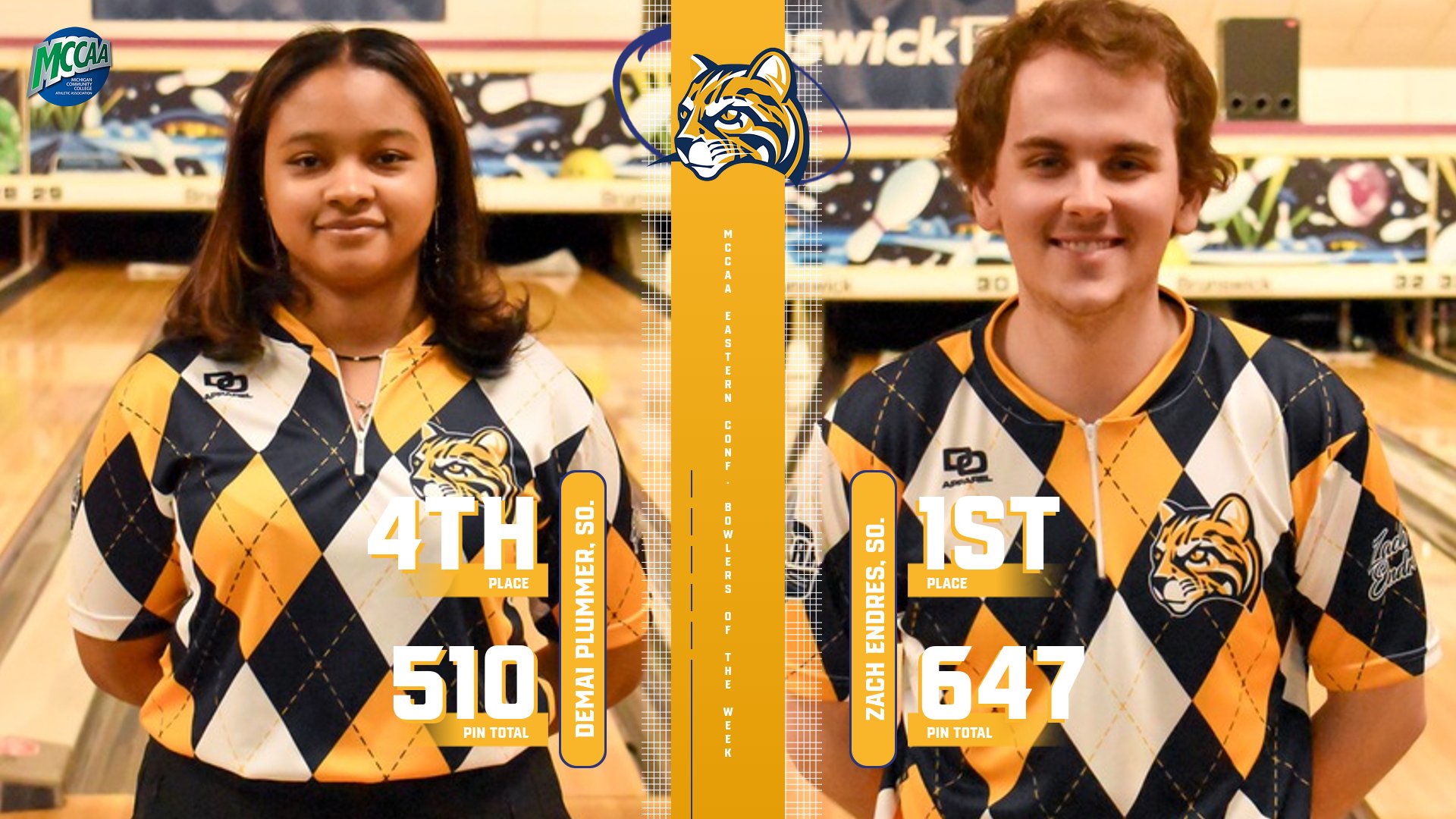 Plummer and Endres Named Eastern Conference Bowlers of the Week